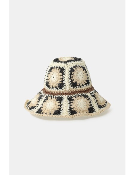 Gehaakte hoed in patchworkstijl met brede rand Please