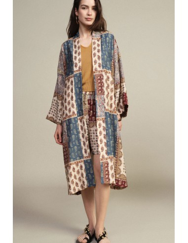 Dusterjas met patchwork-paisleyprint Dixie