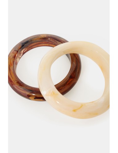 Dixie Set van twee stijve armbanden met marmereffect