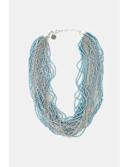 Dixie meerlagige chokerketting met microkraaltjes en kettingen