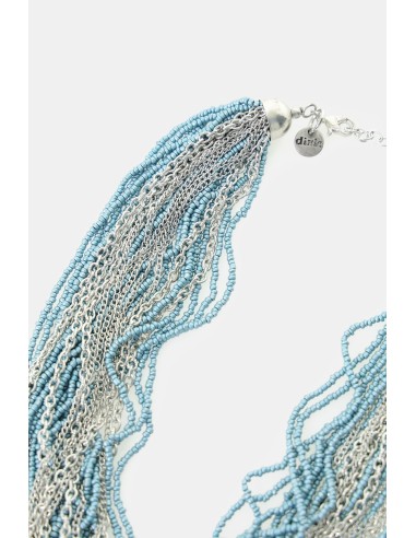 Dixie meerlagige chokerketting met microkraaltjes en kettingen