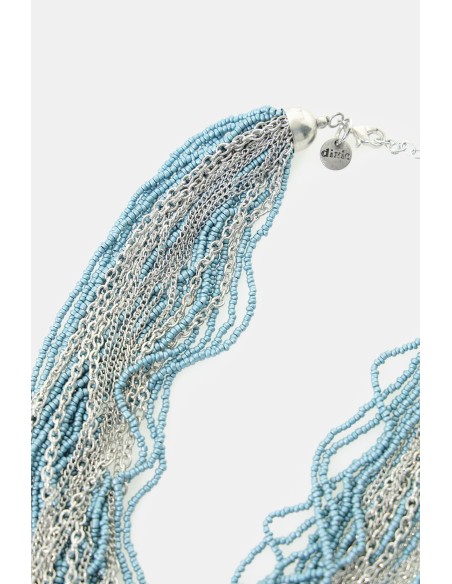 Dixie meerlagige chokerketting met microkraaltjes en kettingen