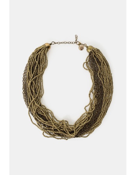 Dixie meerlagige chokerketting met microkraaltjes en kettingen