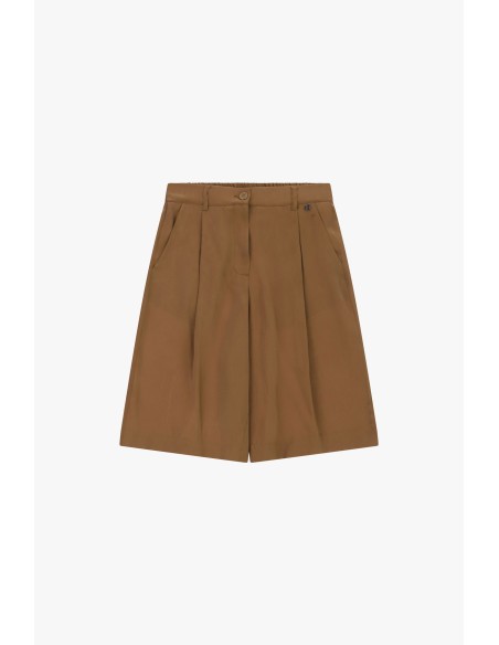 Dixie Shorts met hoge taille, plooien en zijzakken