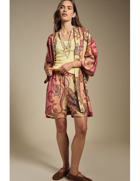 Dixie regular-fit shorts met levendige paisleyprint
