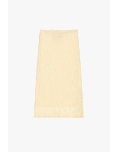 Dixie midi-rok met opengewerkt kant en hoge taille