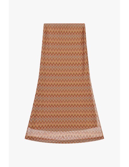 Lange rok met zigzagprint en hoge taille Dixie
