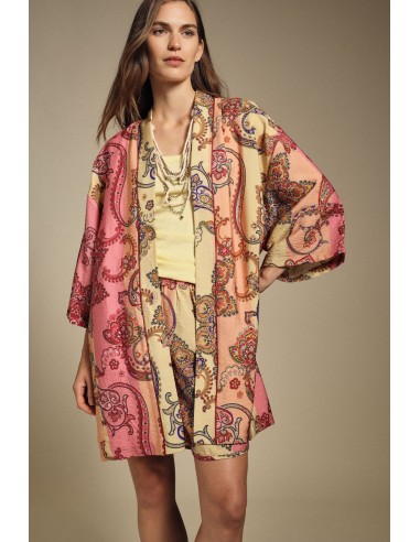 Oversized overhemdjasje met paisleymotief zonder sluiting van Dixie