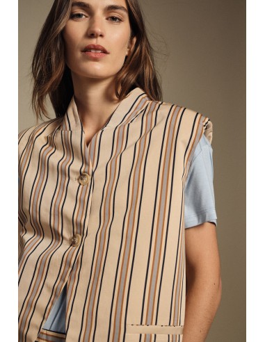 Gestreept vest met knoopsluiting aan de voorkant Dixie