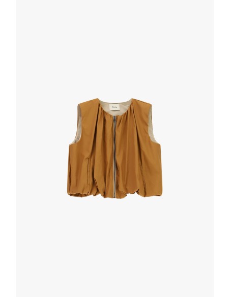 Mouwloos gilet met rits en ruime pasvorm Dixie