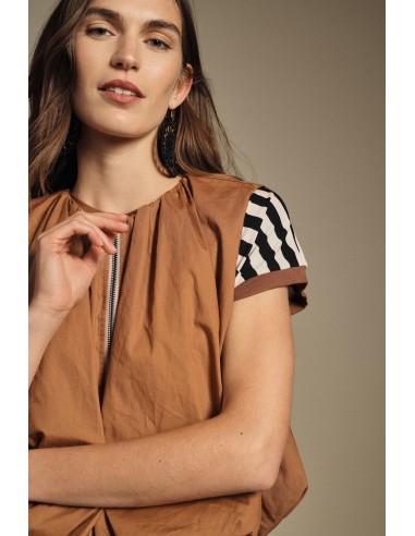 Mouwloos gilet met rits en ruime pasvorm Dixie