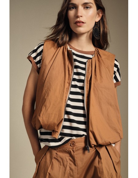 Mouwloos gilet met rits en ruime pasvorm Dixie