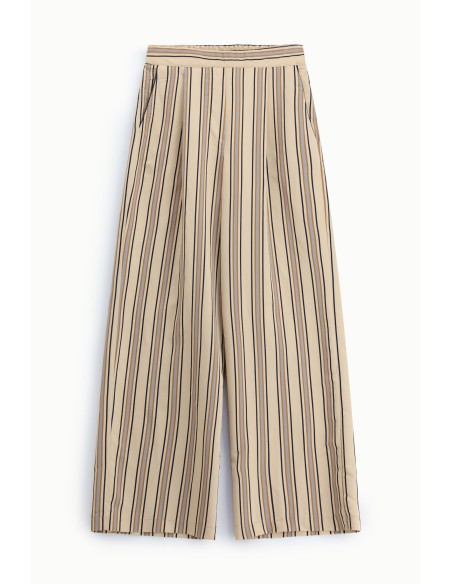 Dixie wijde gestreepte broek met hoge taille en zakken