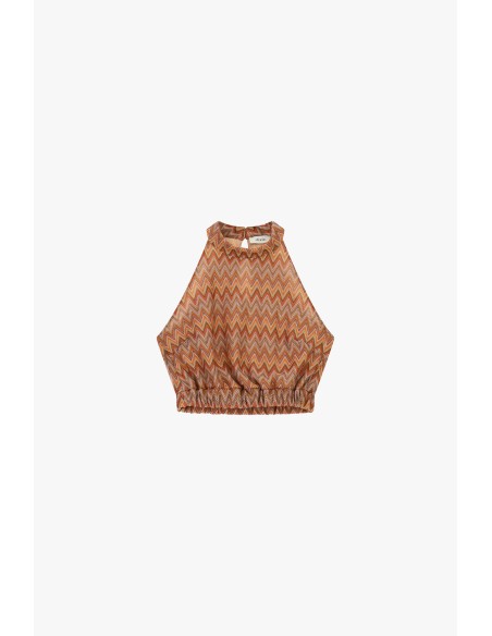 Top met zigzagprint en gerimpelde onderkant Dixie
