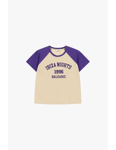 Dixie T-shirt met raglanmouwen en opdruk aan de voorkant