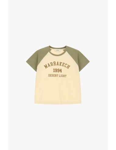 Dixie T-shirt met raglanmouwen en opdruk aan de voorkant