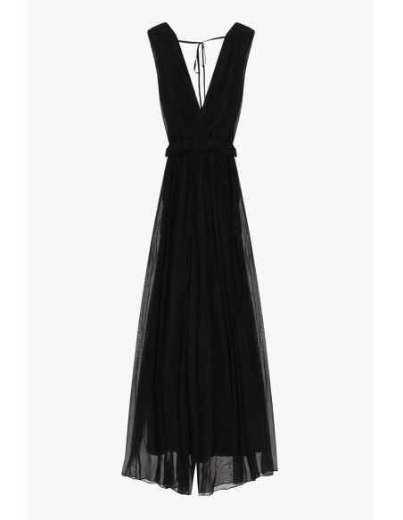 Lange jumpsuit met diepe halslijn en gerimpelde tailleband Dixie