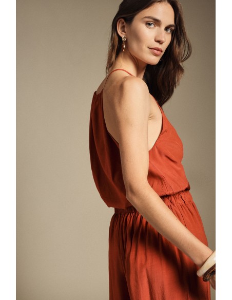 Cropped top met dunne bandjes en gerimpelde onderkant Dixie