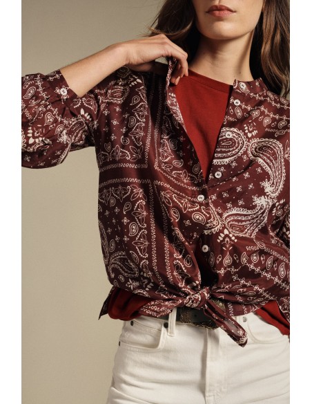 Regular fit overhemd met paisleyprint en een knoopdetail aan de voorkant Dixie
