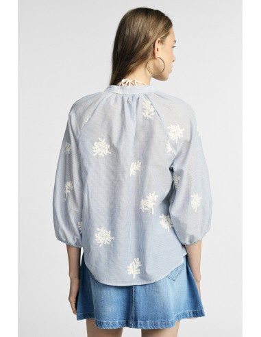 Ruime gestreepte blouse met bloemenmotief Please