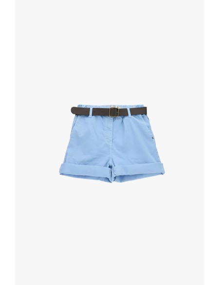 Regular-fit shorts met tailleband en omslag Please