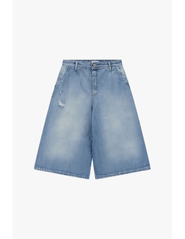 Bermudashort met vijf zakken en gewassen effect alstublieft