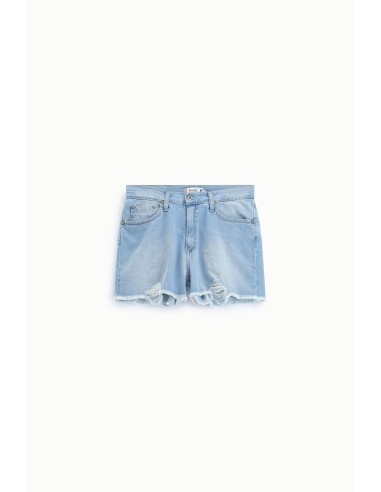 Regular-fit shorts met gerafelde onderkant en scheuren aub