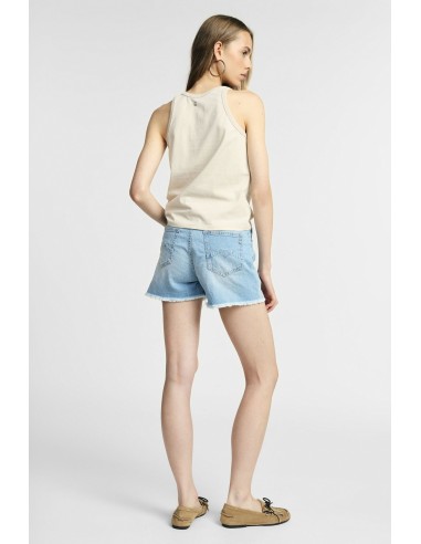 Regular-fit shorts met gerafelde onderkant en scheuren aub