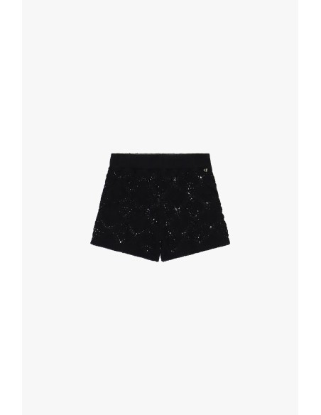Geperforeerde gebreide shorts met elastische taille van Dixie