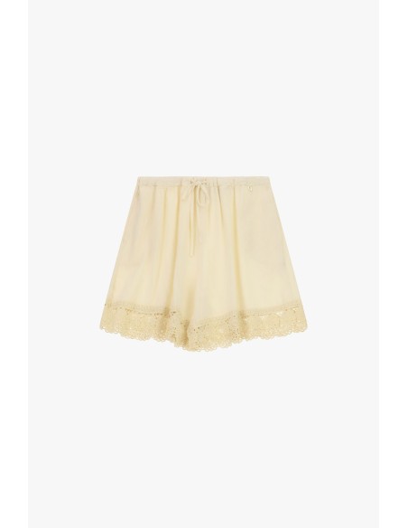 Regular fit-shorts met een rand van Sangallo-kant Dixie
