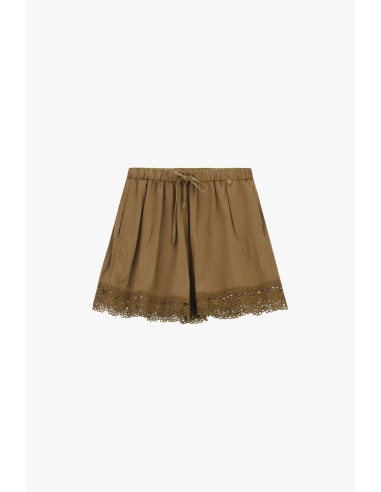 Regular fit-shorts met een rand van Sangallo-kant Dixie