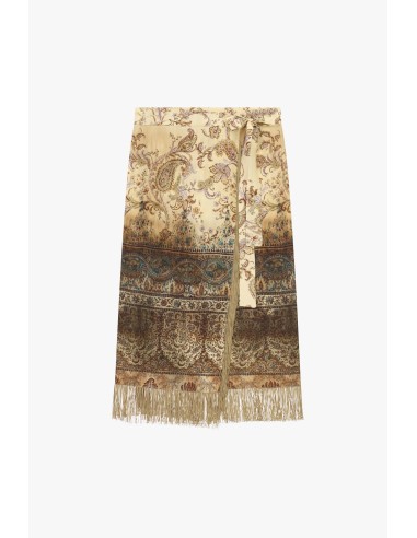 Lange paisleyrok met franjes Dixie