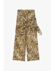 Dixie Palazzo-broek met dierenprint en strik aan de zijkant