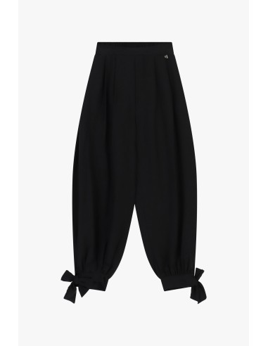 Palazzo-broek met geknoopte zoom en plooien Dixie
