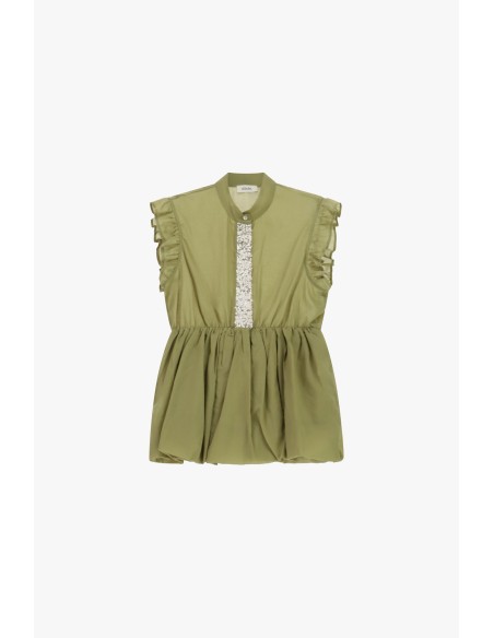 Top met ruches en decoratieve details aan de voorkant Dixie