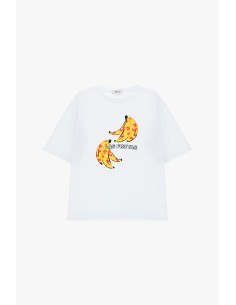T-shirt met korte mouwen, bananenprint en Dixie-opschrift