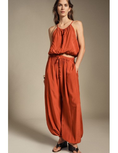 Broek met elastische taille en enkelboorden, losse pasvorm Dixie