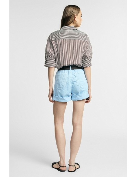 Regular-fit shorts met tailleband en omslag Please
