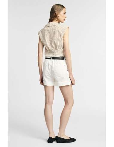 Regular-fit shorts met tailleband en omslag Please