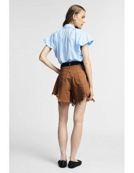 Regular-fit shorts met gerafelde zoom en vijf zakken, alstublieft