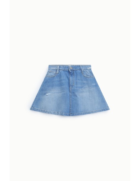 Korte denimrok met vijf zakken en vintage-effect Please