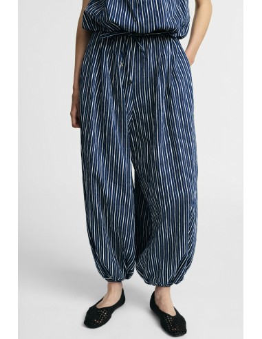 Wijde gestreepte broek met trekkoord in de taille Please