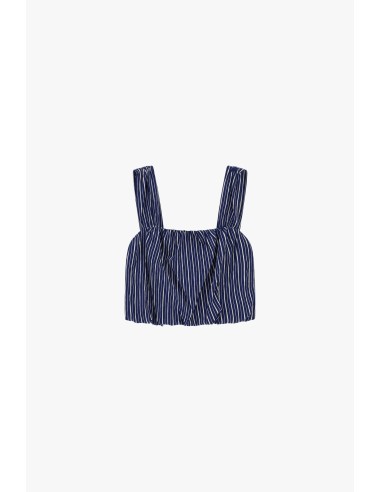 Gestreepte cropped top met brede schouderbandjes alstublieft