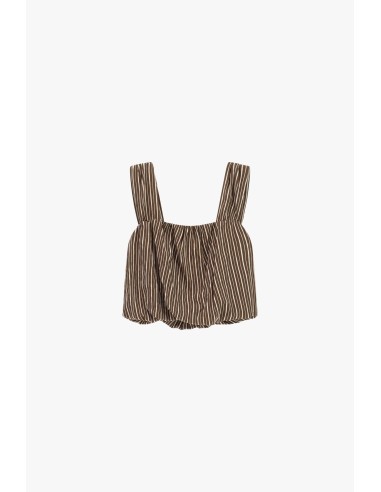 Gestreepte cropped top met brede schouderbandjes alstublieft