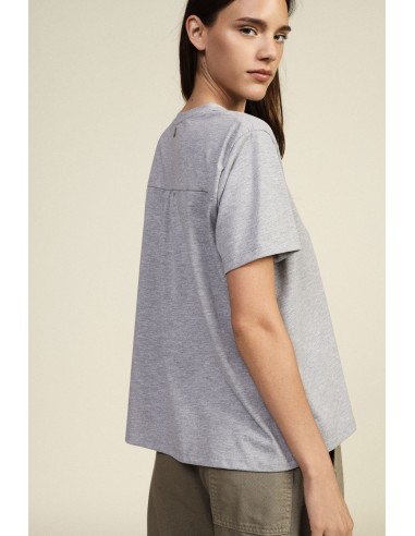 Dixie T-shirt met korte mouwen, borstzak en pailletten