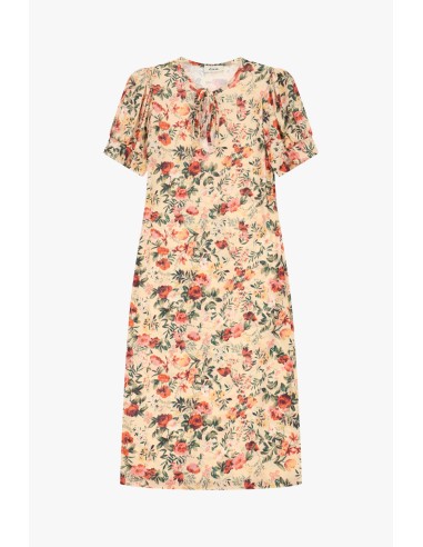 Dixie midi-jurk met bloemenprint en korte mouwen