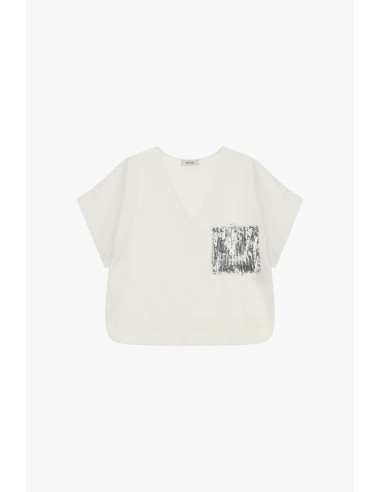 Korte blouse met versierde borstzak aan de voorkant Dixie