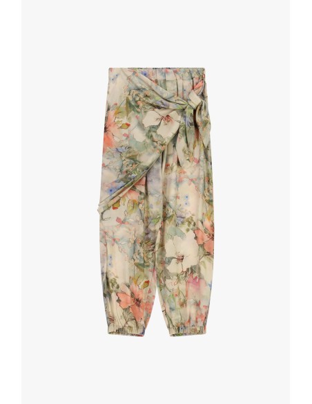 Joggingbroek met bloemenprint en gestrikte tailleband Dixie
