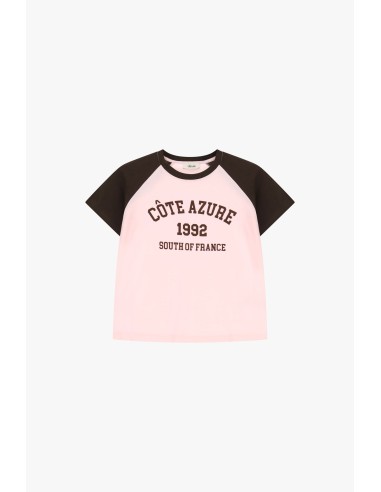 Dixie T-shirt met raglanmouwen en opdruk aan de voorkant