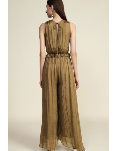 Lange jumpsuit met diepe halslijn en gerimpelde tailleband Dixie